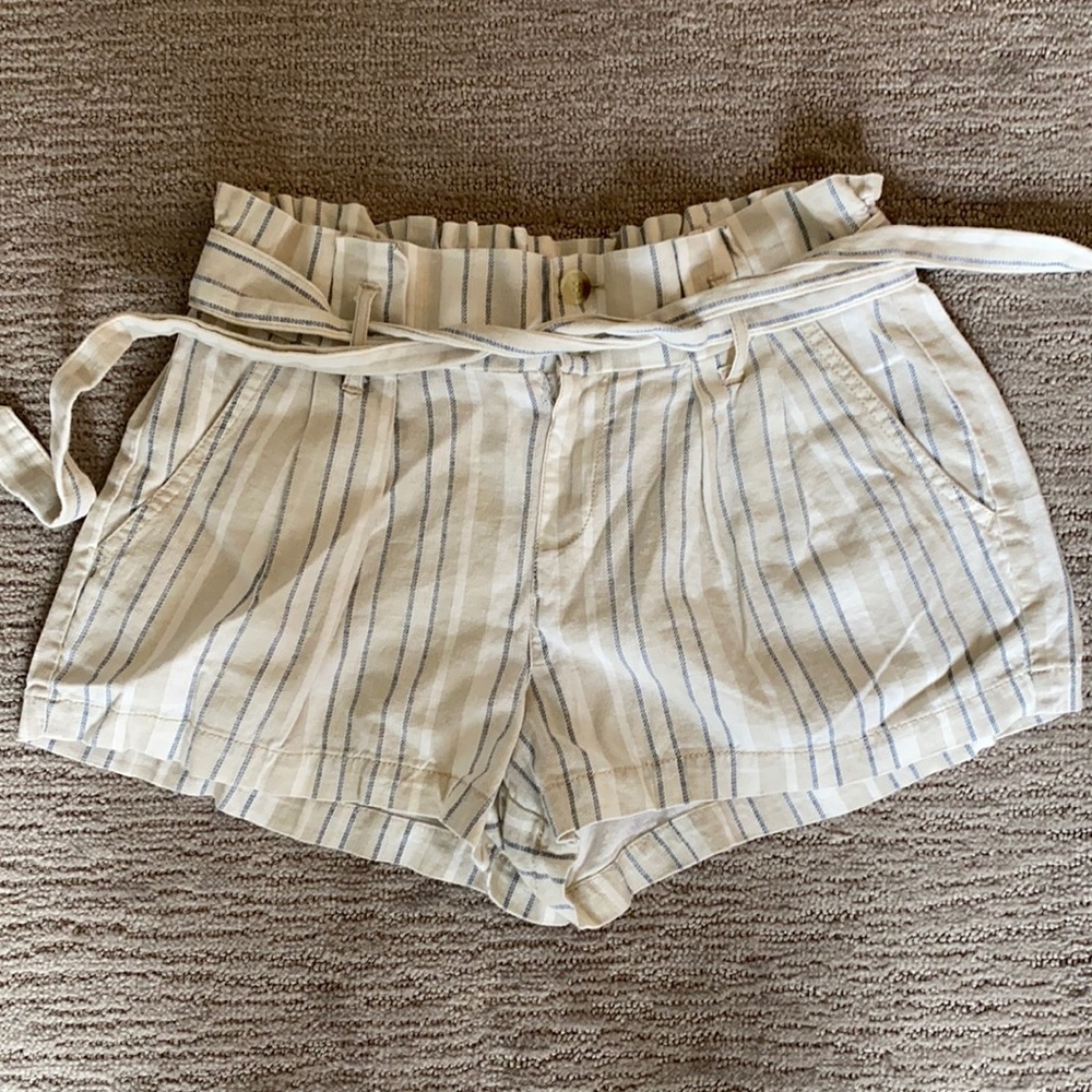 Striped Tie Waist Shorts